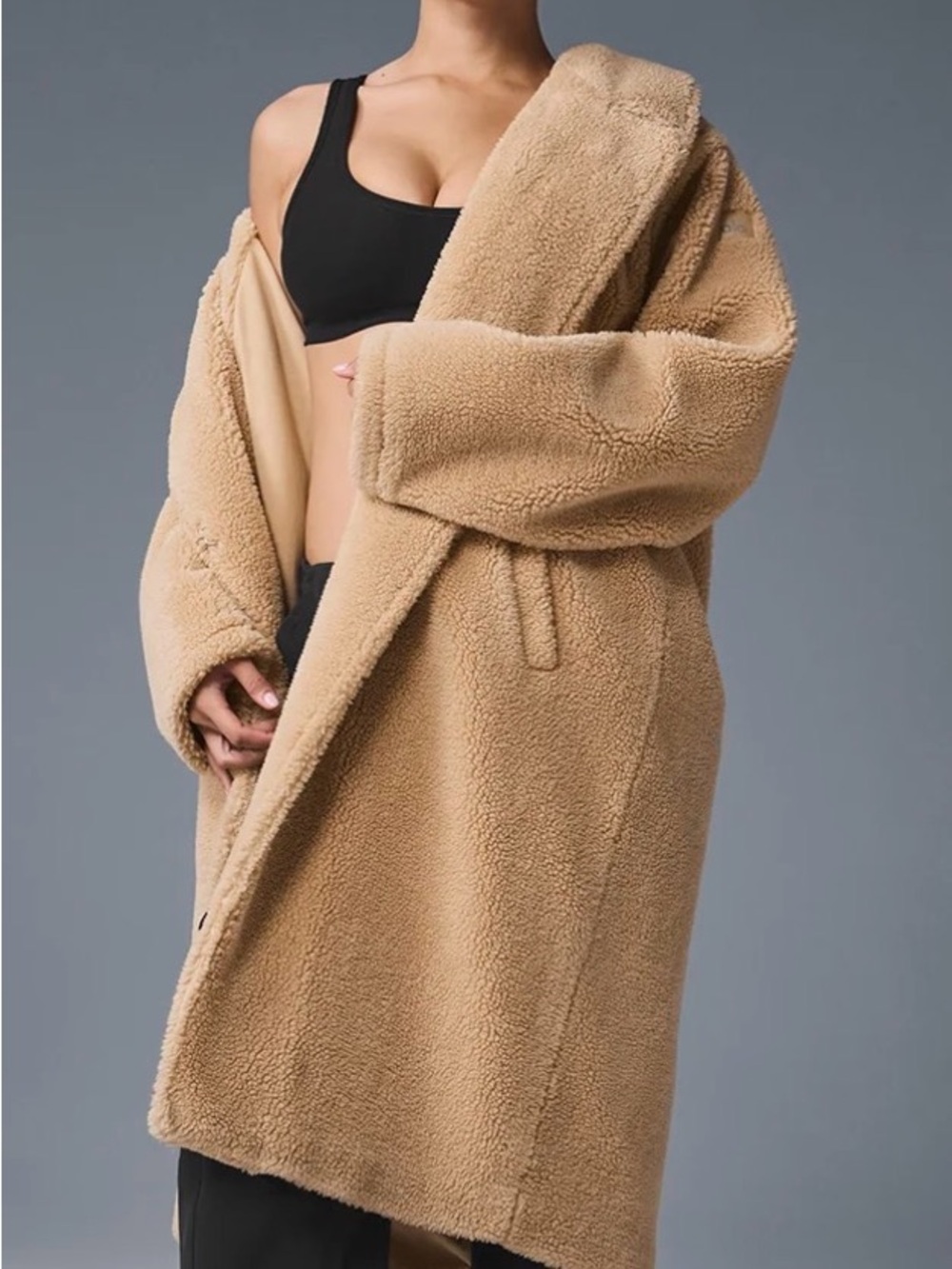 Alo Oversized Sherpa Trench Camel XXS